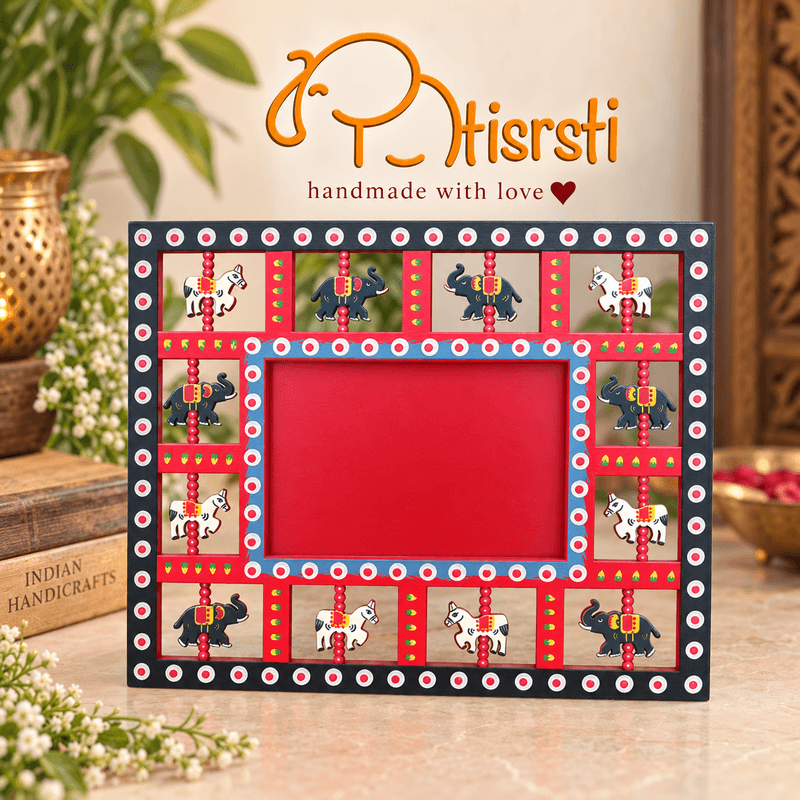 Wooden handmade artisan made frame decor piece gifting item by atisrsti varanasi artisan product