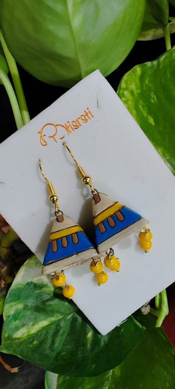 Handcrafted Terracotta jhumki ethnic earrings
