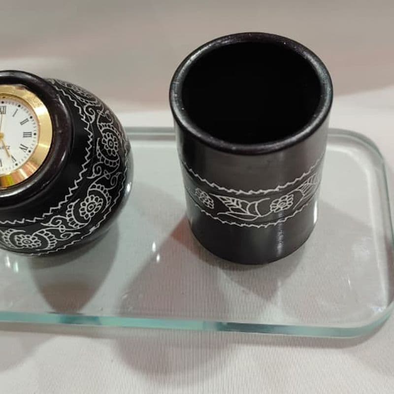 Table piece Black-pottery-artisanmade-GITagged-Nizamabad--ODOP