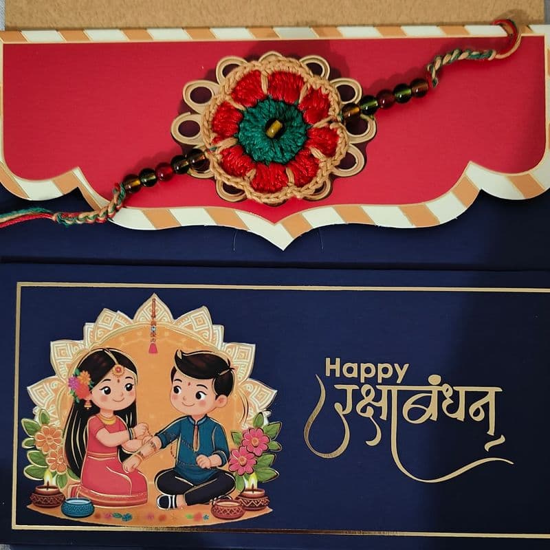 Artisanmade-crochetRakhi-Narsapur-GITagged-RedMarigoldvariant